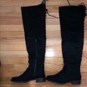 Black over knee boots